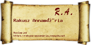 Rakusz Annamária névjegykártya