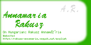annamaria rakusz business card